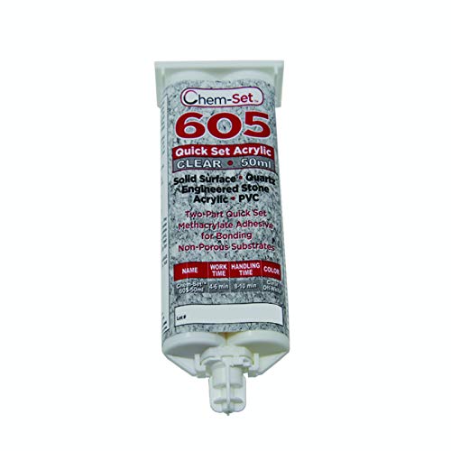 ChemSet 605 - Clear Quick Set Acrylic Adhesive 50ml Cartridge w/ 190-620 Mixing Tip