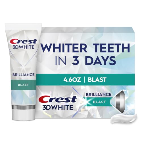 3D White Brilliance Blast Teeth Whitening Toothpaste, 4.6 oz, Anticavity Fluoride Toothpaste, 100% More Surface Stain Removal, 24 Hour Active Stain Prevention