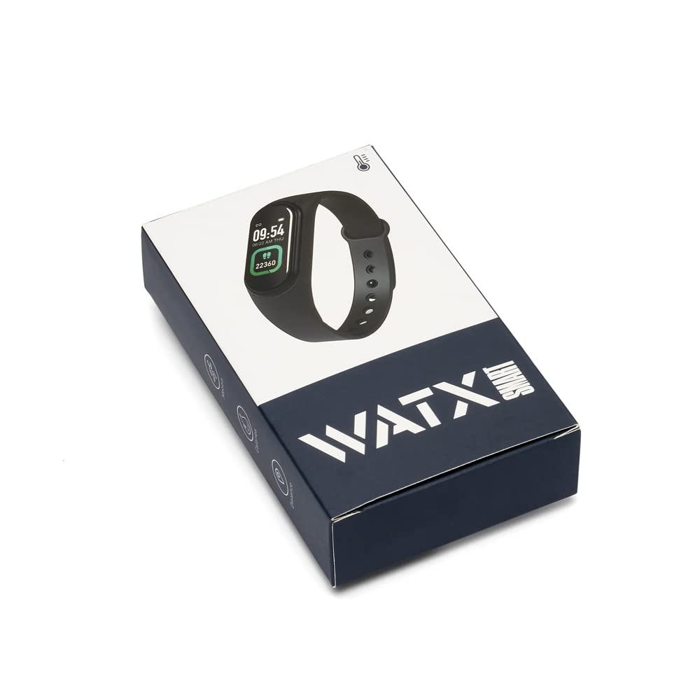 Watx Montre Intelligente Tactile avec écran Couleur - Montre Intelligente avec podomètre, oxymètre, Compteur de Calories, Rythme Cardiaque, Pression artérielle et thermomètre - Bracelet d'activité