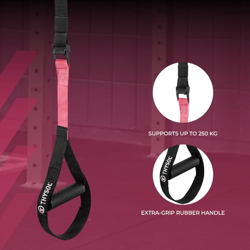 Image of THYSOL Resistance Trainer Pro Xtreme Straps Army | Sling Trainer Set with Adjustable Door Anchor | Fitness Home Workouts - Suitable for Travelling & for Training Indoor & Outdoor