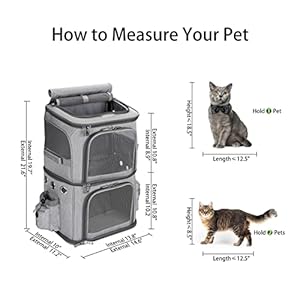   Double-Compartment-Pet-Carrier-Backpack-for-Small-Cats-and-Dogs-Cat-Travel-Carrier-for-2-Cats-Perfect-for-TravelingHikingCamping-Grey