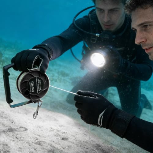 Carrete de buceo anti enredos con cuerda ajustable para evitar pérdidas 8