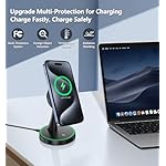 Magnetic Wireless Charger Stand 15W Fast Mag-Safe Charger for iPhone 16/16 Pro/16 Plus/16 Pro Max/15/14/13/12 Series Magnet Wireless Charging Station/Pad with Sleep-Friendly Light for AirPods - Image 4