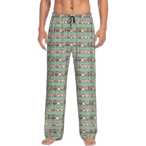 Pantalon de pyjama homme imprimé chouettes pour soirée cocooning