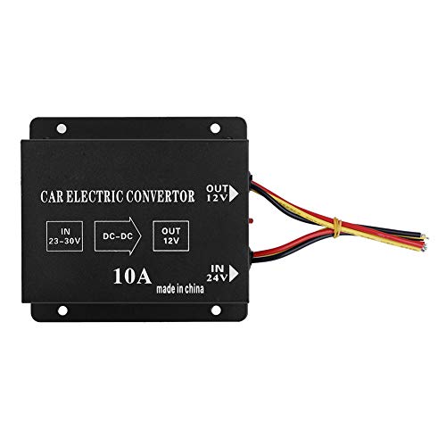 Trasformatore da 24 a 12 V per camion + Akozon DC 24 V a 12 V Convertitore di corrente Auto Camion Inverter Elettrico Riduttore di Tensione Trasformatore Riduttore (24 V a 12 V/10 A/120 W)