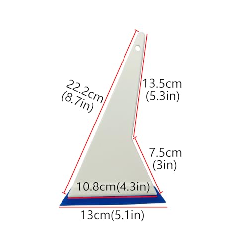 Image of Window Tint Tools Side Swipe Plastic Long Handle Tint Squeegee,Window Tint Squeegee with 3Pcs Red PU Bevel Blades for Window Tinting Application