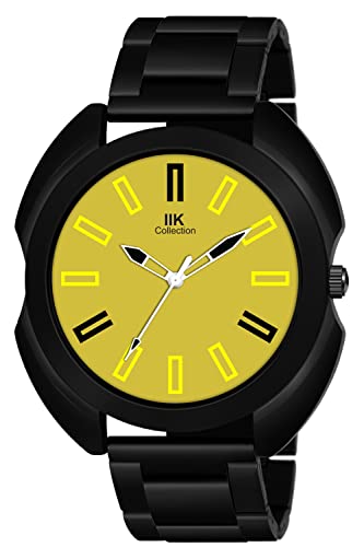 Image of IIK COLLECTION Watches for Men Round Numerical Dial |Analogue Quartz Movemnet Mens Watch|Long Battery Life|Stainless Steel Adjustable Bracelet Black Chain with Long Lasting Polish| Watches for Boys