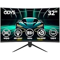Odys Pro-X - Monitor de Juego Curvo de 32" (80 cm), 180 Hz, WQHD