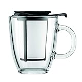 Bodum Yo-Yo Set Mug and Tea Strainer, 12-Ounce, Black