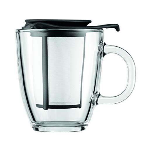 Bodum Yo Yo Set, Mug and Tea Strainer - Black