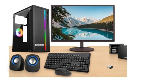 POWERDESK Desktop Computer Set, i7 4th Gen, 8 GB RAM, 256 GB SSD, 22" HD LED Monitor,hmk Keyboard & Mouse, WiFi, Windows 10 Pro, MS Office (8-256gb)