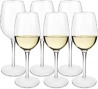 MICHLEY Unbreakable Plastic Red/White Wine Glasses 355 ml/12.5 oz Reusable 100% Tritan-Plastic Shatterproof Wine Goblets Gift Set of 6, BPA-Free and Dishwasher-Safe