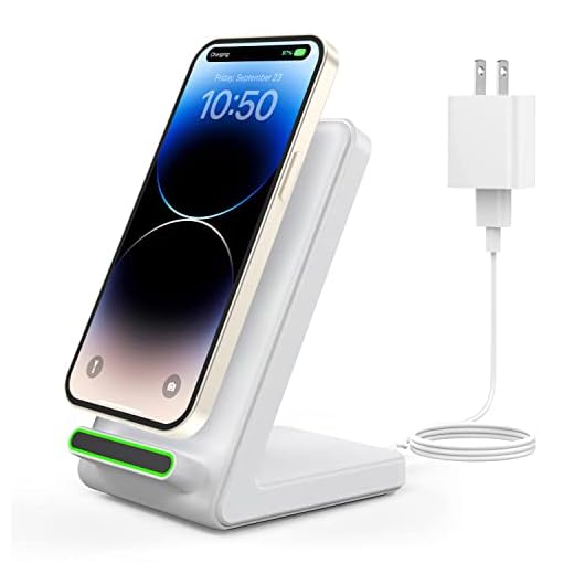 CIYOYO Wireless Charger, 15W Fast Wireless Charging Stand [Adapter Included], Compatible for iPhone 14 13 12 11 Pro Max XS XR X 8, Samsung Galaxy S22 S21 S20 S10 S9 S8 Note 20 10 9, LG, Qi Charger