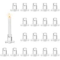 UPTIO Candelabros De Cristal 20 Piezas Claro Vela Palo Titular