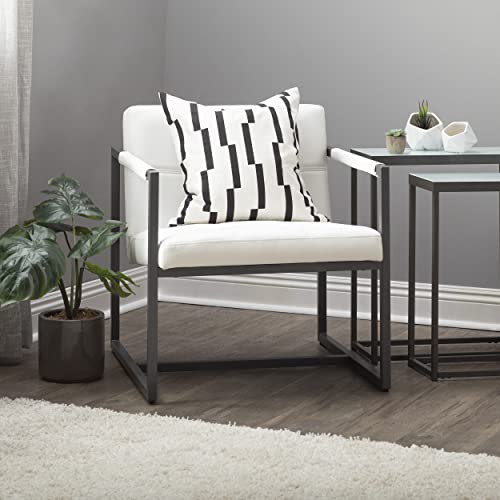 Sd Studio Designs 71049 Studio Designs Home Modern Accent Chair Camber Mid-Century, Pewter Grey Metal Frame & White Bonded Leather thumb #1
