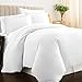 400 Thread Count 2 Piece Duvet Cover Set Twin/Twin XL, 100% Long Staple Cotton White Quilt Cover Set, Luxury Soft Sateen Bedding Set with Button Closure (White Twin/Twin XL 2Pc Duvet Cover Set)