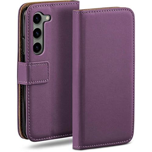 Étui pour Samsung S23 violet en cuir végétalien idéal pour vos sorties citadines