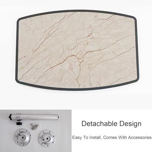 Premium RV Dinette Table - Rectangular Solid Wood Tabletop, Liftable & Removable Design, Perfect for Home Office, Outdoor Camping, and Picnics (White)