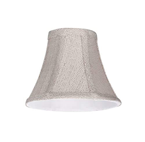 Image of Aspen Creative 30059-2 Small Bell Shape Chandelier Clip-On Lamp Shade Set (2 Pack), Transitional Design in Beige, 6 inch bottom width (3 inch x 6 inch x 5 inch)