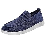 ITAZERO Slipper Mokassins für Herren Bootsschuhe Herren Fußgewölbeunterstützung, orthopädische Herren Freizeitschuhe Blau 45