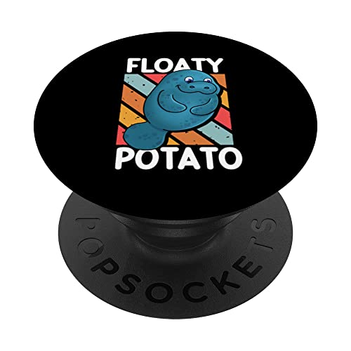 Flotante Patata | Manatí de vaca marina | Amante de los manatíes PopSockets PopGrip Intercambiable