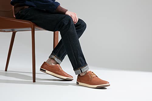 Vostey Men's Fashion Sneakers Brown Simple Leisure Style Casual Shoes(B81Q11 Yellow Brown 10.5) #TOP6