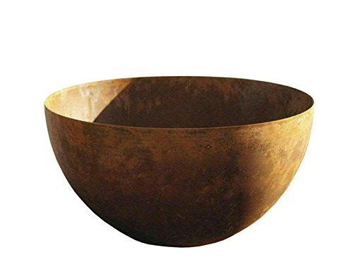 Rostige Schale Rund (Halbkugelschale) - Kleine Dekoschale: Ø 30cm - Wetterfest & Frostsicher - Metall/Edelrost/Rost - Rostschale/Metallschale zur Dekoration im Garten/Gartendekoration Cover