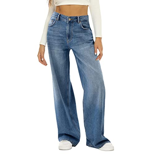 Geilisungren Jeans Hosen Teenager Mädchen Straight Damen Stretch Denim