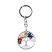 Joya Gift Women Keychian 7 Chakra Tree of Life Natural Crystal Pendant Keyring