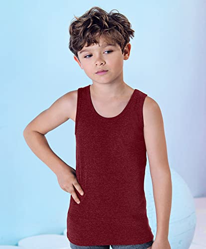 Brix Boys Undershirt Tank Top - Tagless 100% Cotton Super Soft 4 Pack Novelty. (Tagless White/Black/Grey/Maroon, 5-6 Years) - Thumbnail 2
