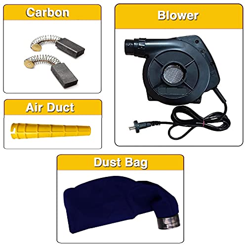 Image of Elmico 700W Carbon Brush Set for Home,Vacuum Cleaner,Office Garage Sucking Dual Purpose /100% Copper Armature /Multi-Functional Portable Vacuum Function air Blower with /Copper / 6 ft Wire