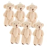 Porte-clés ours en peluche - l'ours est doté d'articulations mobiles, ce qui le rend idéal pour un jeu imaginatif car vous pouvez le placer dans diverses positions amusantes et créatives, adorable animal en peluche