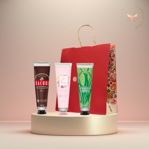 Kit 3x Creme para Mãos LOCCITANE – Trio Especial (três fragrâncias/edição limitada) 30ml – Hidratação Profunda