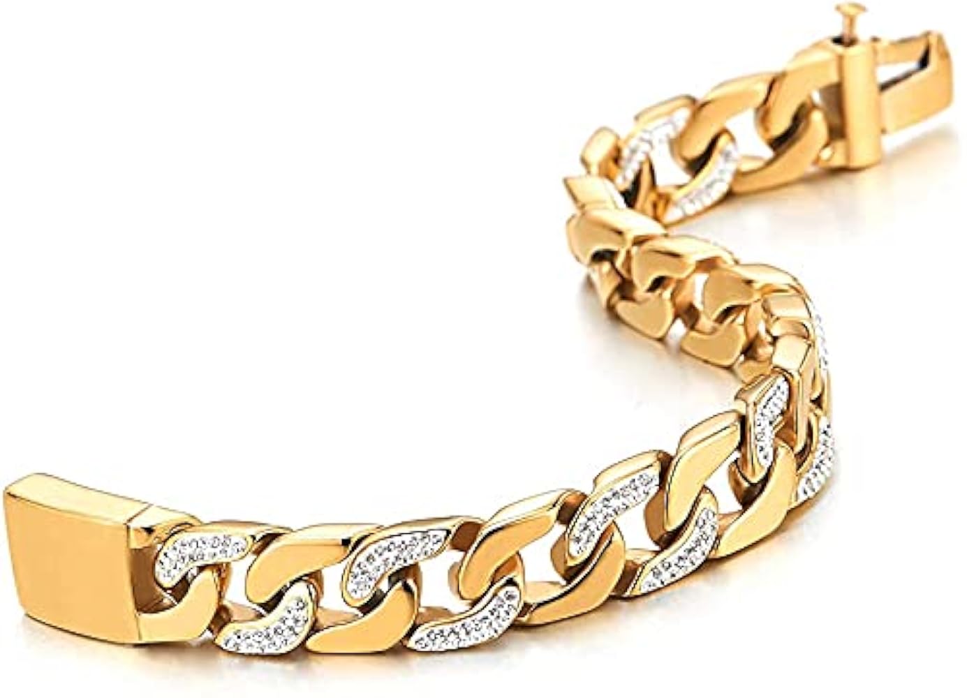 Amazon.com: Qiaonitu Punk Rock Men Stainless steel Curb