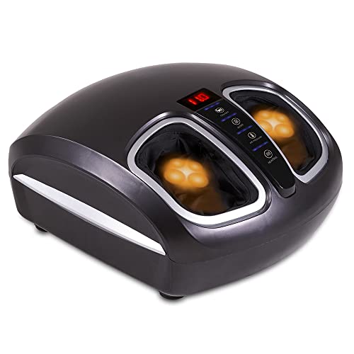 maxVitalis Fußmassagegerät, Shiatsu Fussmassage mit Wärmefunktion und 3D Luftkompression. 3 Stufen Massage, bis Schuhgröße 45 (Schwarz) inkl. Fernbedienung Cover