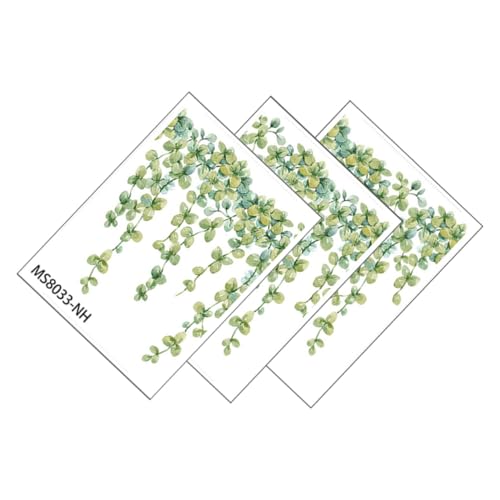 Vinilos decorativos hojas verdes 30x40cm set x3