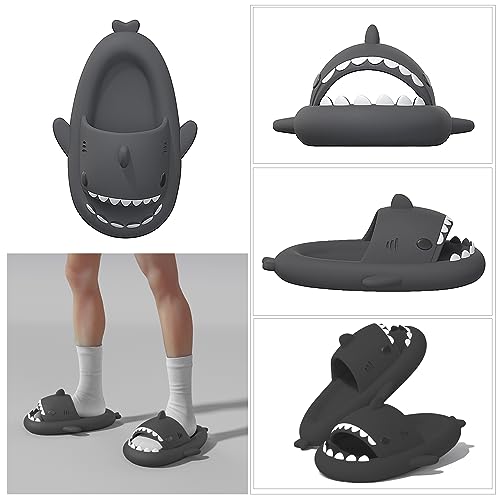 Image of XPKWS Shark Slides for Women and Men Unisex Cloud Slippers Adult Novelty Beach Sandals with Thick Sole