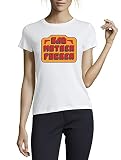 Algodón Bad Mother Fcker - Camiseta de cuello redondo para mujer, color blanco, blanco, S