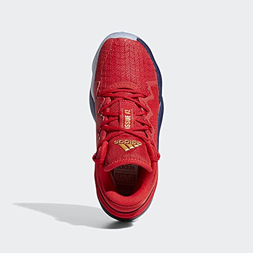 adidas D.O.N. Issue 2 Basketball Shoe, Scarlet/Team Navy Blue/Gold Metallic, 4 US Unisex Big Kid4