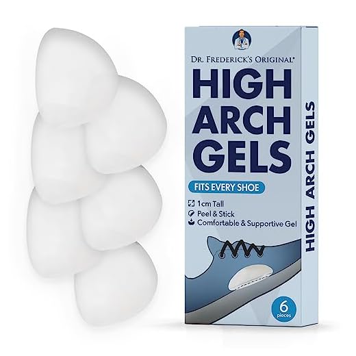 Dr. Frederick's Original High Arch Gels - Arch Support Insoles - 6Pcs - Arch Support Inserts for Women & Men - High Arch Foot Pain Relief - Can be Worn with Shoes - Better Than Foot Brace