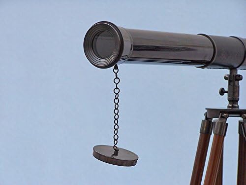 Nauticalmart Admirals Floor Standing Oil Rubbed Bronze with Leather Telescope 60"