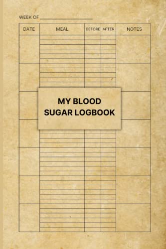 My Blood Sugar Logbook: 106 Weeks Of Blood Glucose Tracking For Diabetics (Record Date, Up To 6 Meals Per Day, Readings Before-After, & Take Extra Notes)