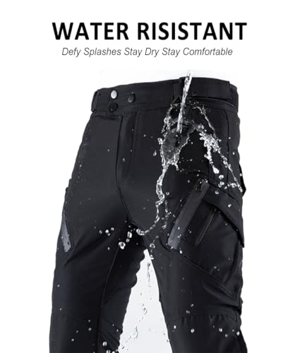 CTBQiTom Motorradhose Herren and Damen Mit Protektoren,Wasserdicht und Atmungsaktiv Motorrad Biker Hosen Mit CE abnehmbaren Schutz,Schwarz,3XL