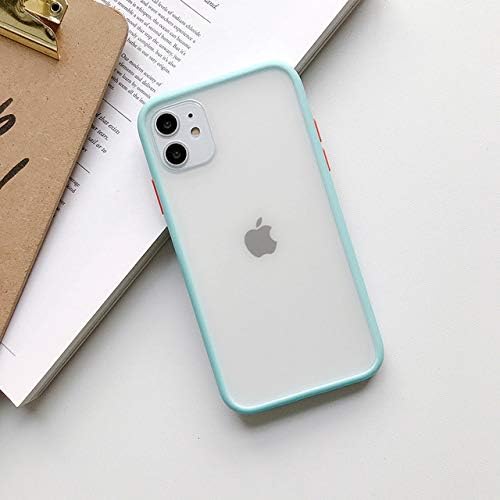 Ownest Compatible with iPhone 11 Case for Clear Frosted PC Back and Soft TPU Bumper Protective Silicone Slim Shockproof Case for iPhone 11(6.1 Inch)-(Blue)