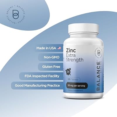 Zinc 50mg, 120 Vegetarian Tablets - Immune Support, Promotes Skin Health & Wound Healing, Extra Strength, Ultra-Absorbable (Pack of 3)