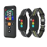 Meloive Collier de Dressage pour Chien,Portée de 3500 Mètres,3 Modes Vibration/Choc Électrique/Son avec Verrouillage de Sécurité,Collier Rechargeable pour Petit Gros Chien,2 Colliers