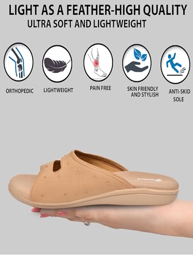 Image of HEALTH FIT EXTRA SOFT Women's Comfortable Memory Foam Doctor Slippers /Flip-Flops|Fashionable Casual & Stylish|Lightweight & Breathable|Outdoor Synthetic Casual Chappals Sandals Ladies & Girls HF25