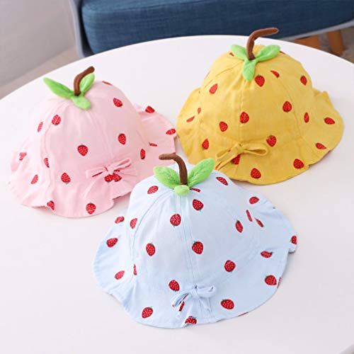 Boné Infantil de Bebê com Proteção UV, Estampa de morango, 60/50/6 cm