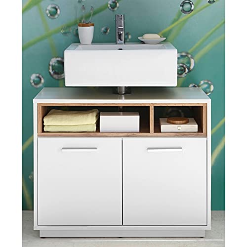 Waschbeckenunterschrank Wei 223 Wildeiche 80 Cm Milano
