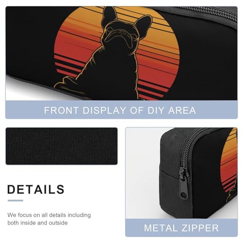 Vintage French Bull Dog Yoga 80s Large Travel Backpacks Carry on Backpack Weekender Bag with 2 Storage Pockets for Men And Women4